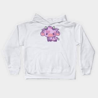 fluffy lavender cow Kids Hoodie